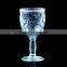 popular press wine goblet glass in solid colors with humming design embossed patern for home deco and holidays