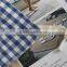 100% washed yarn dyed blue grid cotton sheet fabric