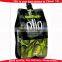 juice plastic packaging stand up pouch with spout