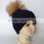 Children Handmade New Design Baby Colourful Hats For Kids With Raccoon Fur Balls Knitted Baby Kids Hats