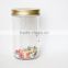 Glass storage jar with stainless steel lid strong bottle machine made and metal lid