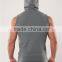 Custom sleeveless hoodie stringer men plain sleeveless hoodie