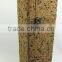 wine box made of cork fabric, cork box for wine packing