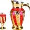 7pcs golden plated glass jug water set