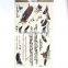 Fashionable custom black feather temporary tattoo sticker waterproof body art tattoo sticker adhesive body tattoo