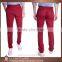 2015 New style 100% cotton red stretch cotton pants