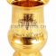 IndianArtVilla Handmade Vertical Lining Design Brass Glass Cup 200 ML - Serving Drinking Water Home Hotel Restaurant Tableware
