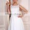 Best sellings for the young girl and ankle length & satin ribbon with hand make flower of chiffon layered bridesmaid dress