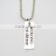 Antique Silver Plated Sports Rectangular STRONG not skinny Charms With Bead Gym Necklace