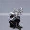 S034 Globalwin Silver Jewelry Antique Silver Blue Zircons Paved Butterly Charm Dangling Shiny Silver Charm