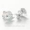 Vintage Bali Wedding Earrings Paved Crystal Diamonds Solid 100% Pure Silver Stud Earrings Fashion Love Trendy Wings Jewelry