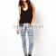 Women Aztec denim skinny Jean pants (LOTX134)