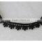 New design 1.4cm width narrow black lovely flower scallop cotton crochet lace trims