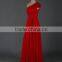 RSE667 One Hand Bead Embroidered Chiffon Wine Red Evening Dresses