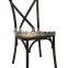 Elegant Strong & Stackable Antique French Style Hard Seat Steel Cross Back X-Back Chair,thickness:1.2mm steel