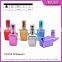 Unique square shaped 15ml empty mini screw top refillable perfume spray glass bottle with aluminum atomizer