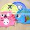 Funny cartoon fish and wave design silicone children swimming cap