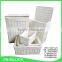 Set 5 white wicker laundry basket with fabric liner