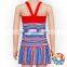 Wholesale Girls Small Stripe Tankini Swimwear Smocked Swimsuits Toddler