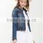 oem service korean style loose fancy short style denim jacket wholesale