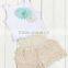 2017 Kids Stocks Cute baby Girl Summer Sleeveless2 Pcs Baby Clothes/ Clothing