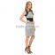 casual slim fit ladies clothes dress fashion with leather