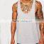 Mens tank top gym grey textured slim fit vest tank top gym men