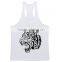 100% cotton printed mens Y black gym tank top