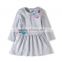 S33557W 2017 Fashion Long Sleeve Cotton Girls Casual Children Dresses