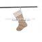 Persobnalized Burlap Christmas Stocking