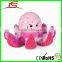 hot sell 2017 blue pink plush octopus with plastic starlights ball