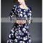 Woman long sleeve print dress wholesale, fashion western dress 2016