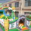 OEM inflatable jungle play land, inflatable dino bouncer for kids