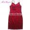 China alibaba wine red v neck silk ladies sex open cheap and beautiful dresses