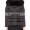 black fur trimmed parka detachable hood women clothing leather jacket with fur collar