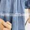 2020 New Girls Dress One-Shoulder Denim Ruff Sleeves Cotton Summer Girls Dresses