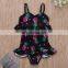 2019 Fashion New Summer Toddler Bathing Suit Pineapple Full Print Black Swimsuit Toddler Valentine's Day