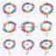 Girl Rainbow bracelet Children Colorful Beads with alloy pendants Girl Gift 9Colors