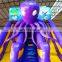 2020 popular portable tall slide ,inflatable crayon bounce house with slide with big octopus cartoon