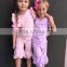 plain ruffle holiday children cotton outfit , kids summer outfit , girls boutique clothing cheap wholesale