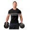 Men's solid color fitness men's breathable round neck sports training tight-fitting cotton t-shirt muscle short sleeves