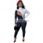 Clothing wholesale custom slim sexy women's three-color pit strip zipper jumpsuit plus size tight-fitting women's clothing