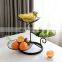 Fruit Basket Creative Geometry Countertop Iron Gold Plated Black Vegetable Mesh Metal Tray Kitchen Storage Wire Fruit Basket