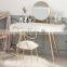 White 5 Drawers Lights Bedroom wooden vanity dressing table with Benches