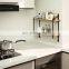China bedroom kitchen wood iron wall modern mountable display rack shelf units