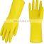 Kitchen Orange Latex Household Spray Flock Lined Fishscale Grip Rolled Cuff Gloves Manufacturer