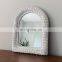 Hot Selling Small Arched White Rattan Mirror Home Decoration Bedroom WHolesale made in Vietnam