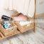 Hot Selling Water Hyacinth Storage Basket With Wooden Handle Wicker Rectangle Basket, Straw Box Hamper