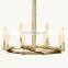Custom Luxury Cannele Round Brass Led Industrial Chandelier Hanging Living Room Restaurant Bedroom Hotel Lighting Decoration