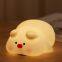 EGOGO New Wholesale Silicone Night Lamp Desktop Mini Pig Silicone Light Toys Bedroom Toy LED Night Light